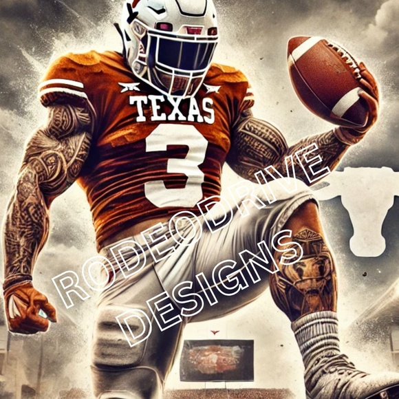TEXAS LONGHORNS FOOTBALL MASCOT 11X17 POSTER TEXAS STAMPEDE BAD ASS - Picture 2 of 2